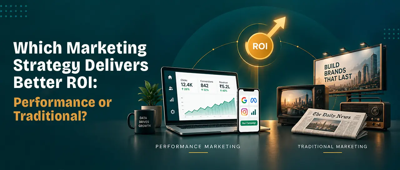 Performance marketing versus traditional marketing ROI comparison cover image
